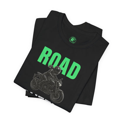 ROAD QUEEN Women’s Motorcycle T-Shirt | Black & Neon Green