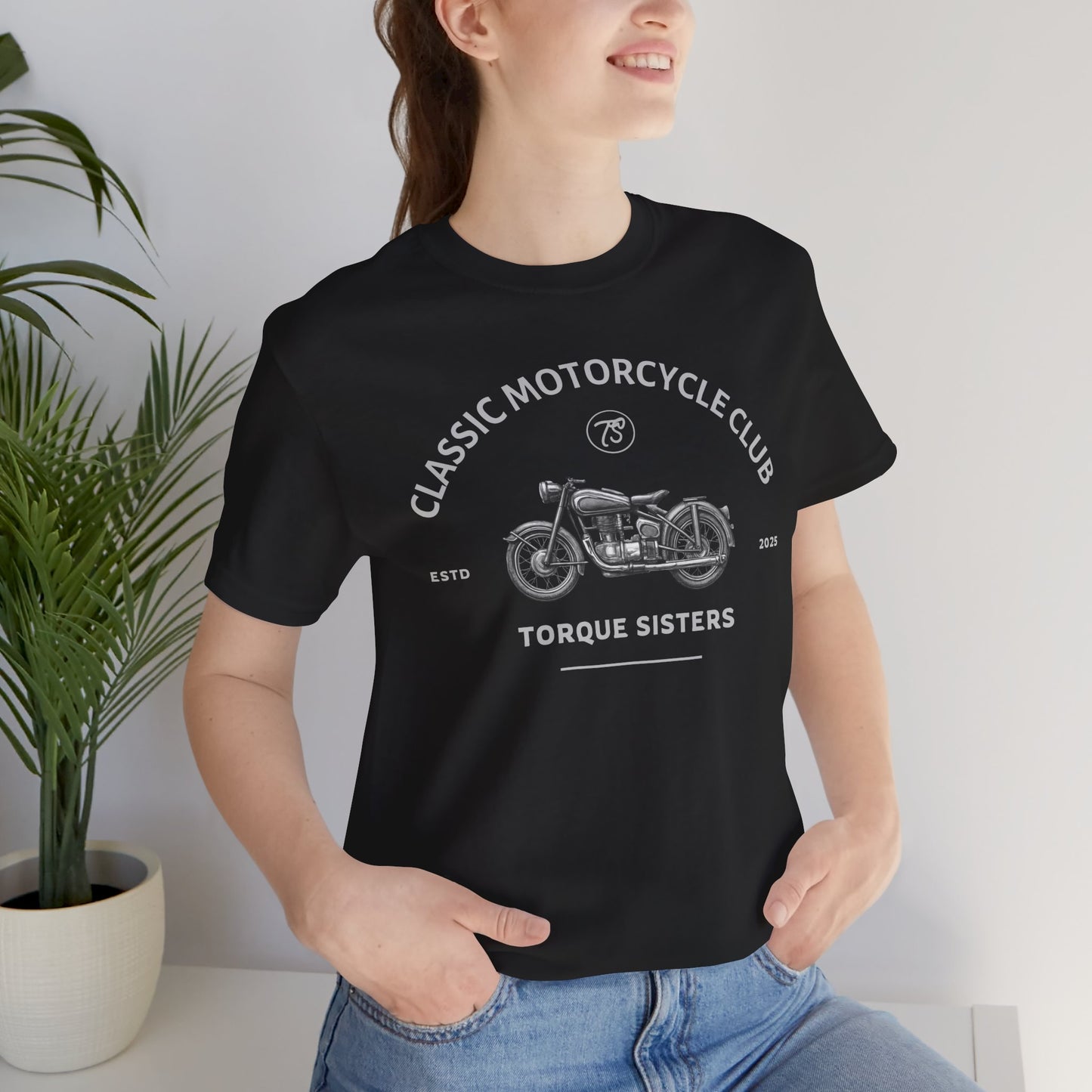 CLASSIC MOTORCYCLE CLUB Women’s Motorcycle T-Shirt | Black & Gray