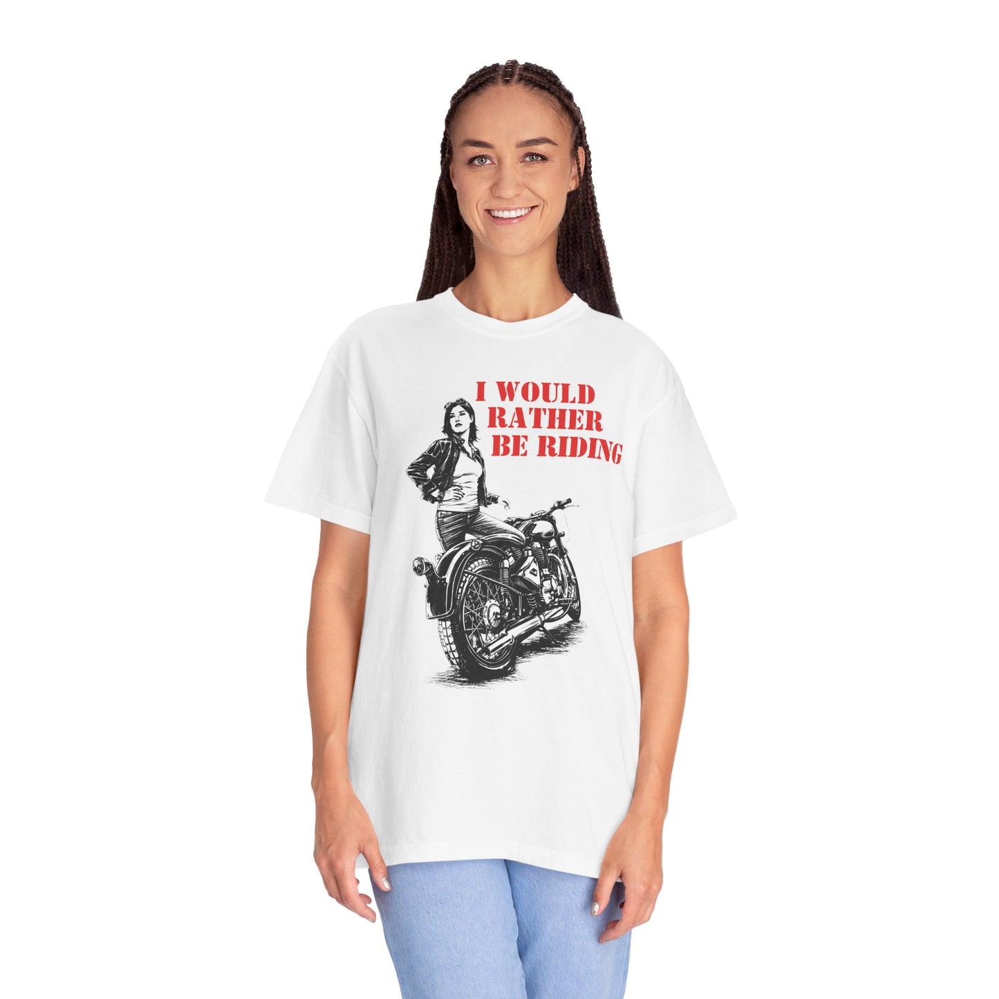 I WOULD RATHER BE RIDING Women’s Riding T-Shirt | White & Red