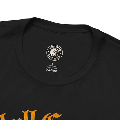 SKULL GRANNY Women’s Motorcycle T-Shirt | Black & Gold