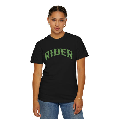 RIDER Arch Graphic Women’s Motorcycle T-Shirt | Black & Moss