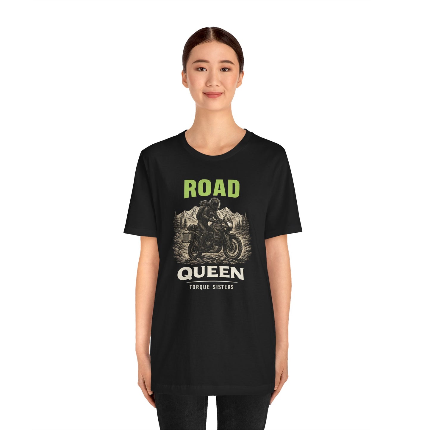 ROAD QUEEN Women’s Motorcycle T-Shirt | Black & Green
