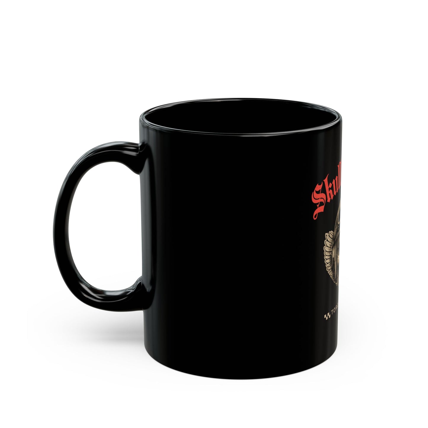 SKULL GRANNY Women Riders Motorcycle Mug | Black & Red