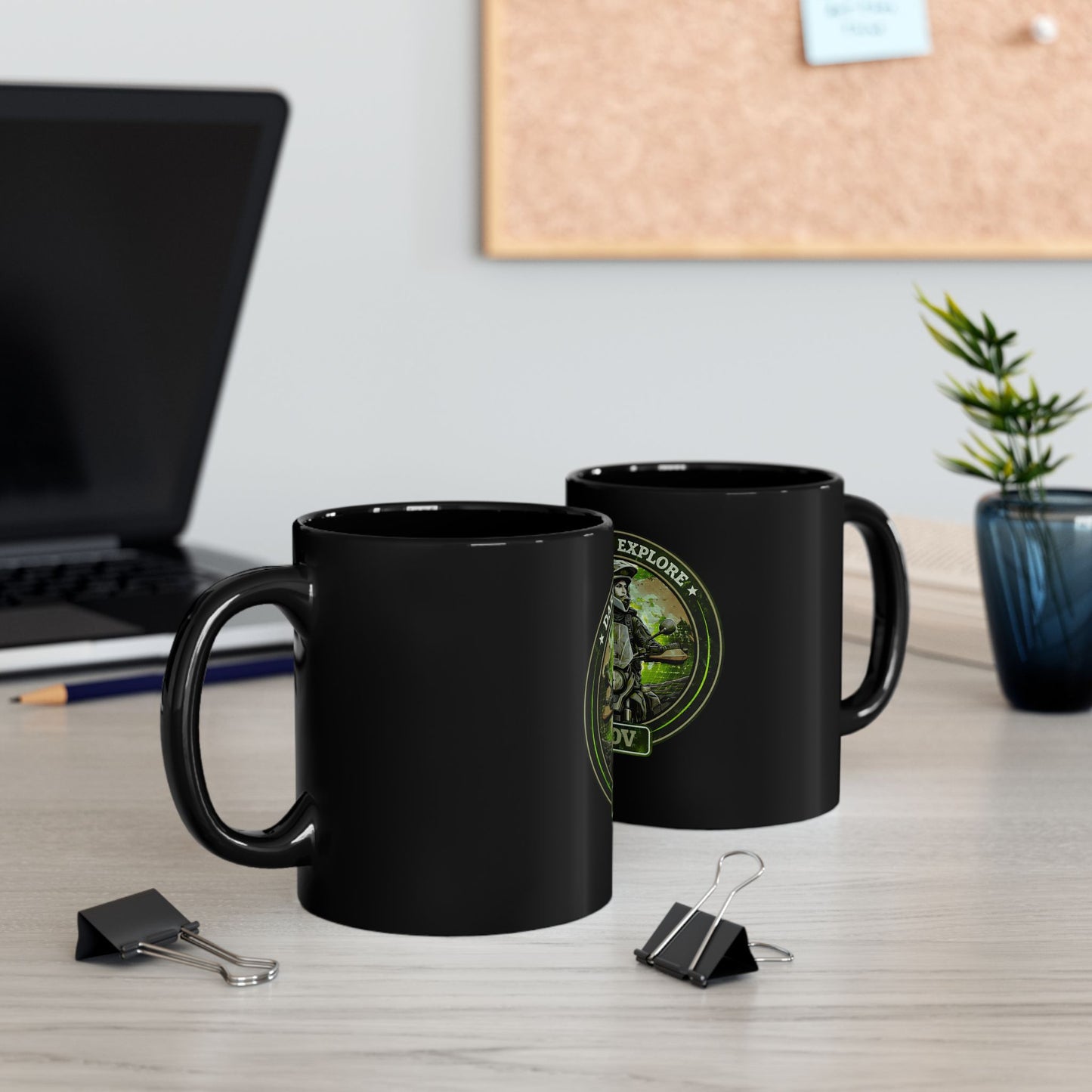 DARE TO EXPLORE ADV Women Riders Motorcycle Mug | Black & Green