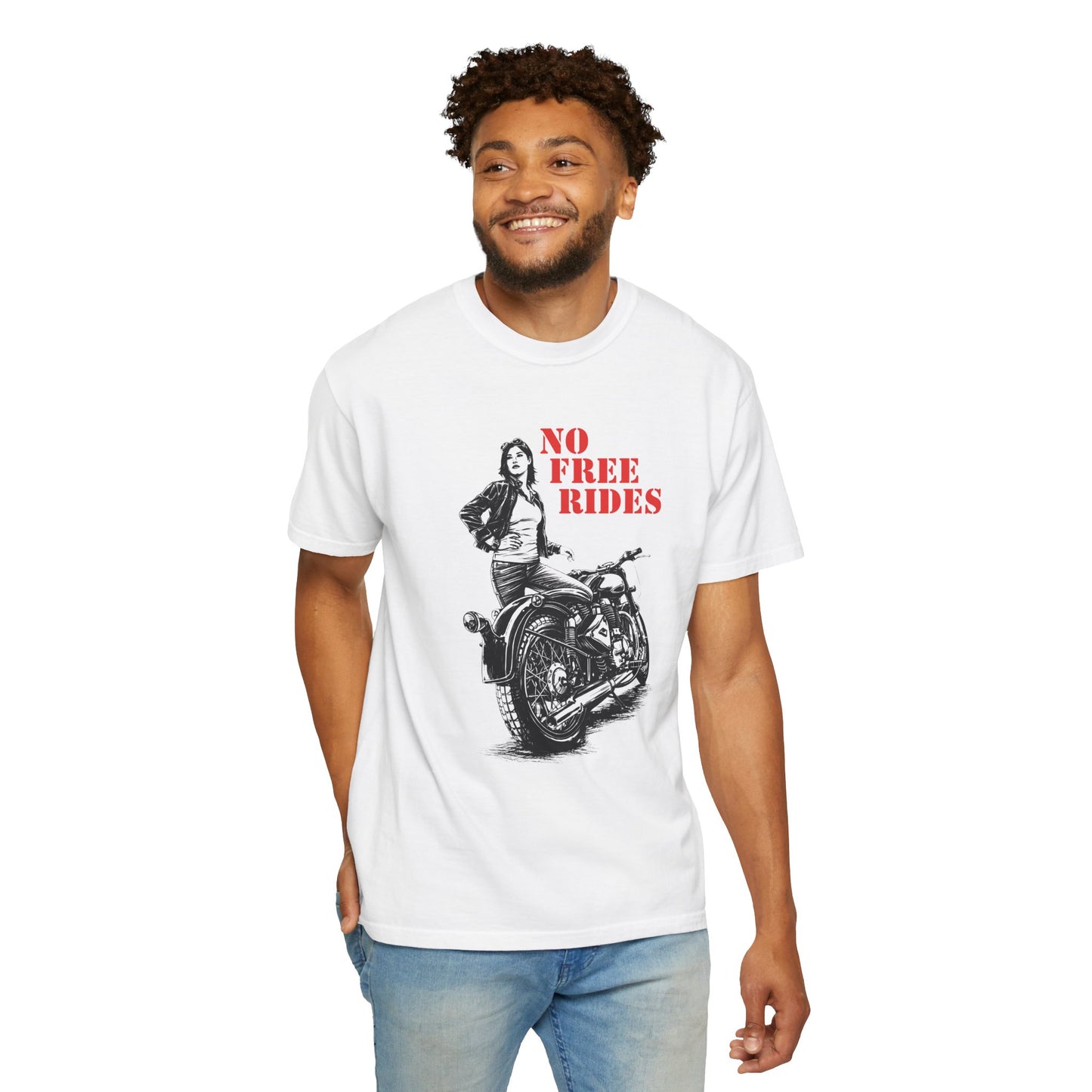 NO FREE RIDES Women’s Riding T-Shirt | White & Red