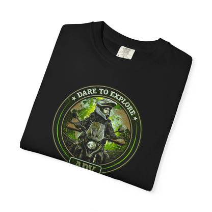 DARE TO EXPLORE ADV Women’s Motorcycle T-Shirt | Black & Green