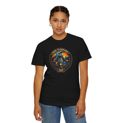DARE TO EXPLORE ADV Women’s Motorcycle T-Shirt | Black & Orange