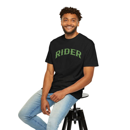 RIDER Arch Graphic Women’s Motorcycle T-Shirt | Black & Moss