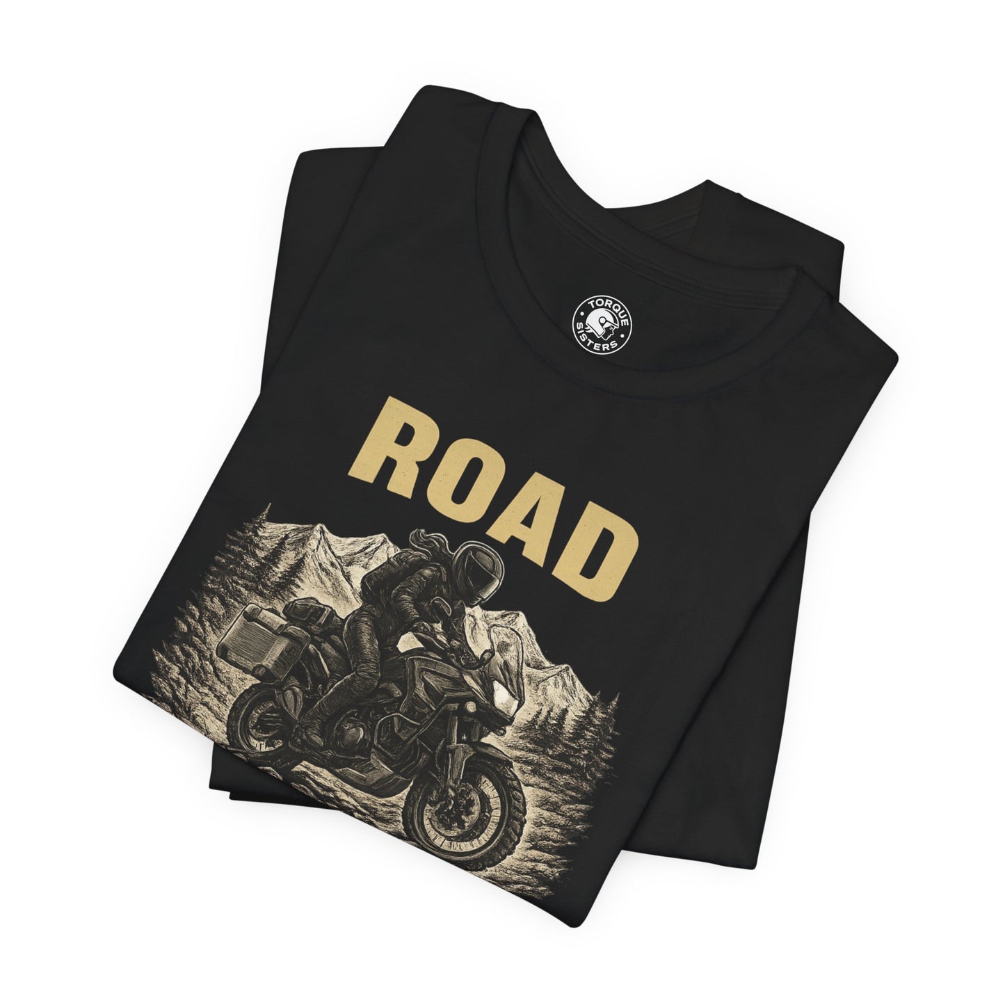 ROAD QUEEN Women’s Motorcycle T-Shirt | Black & Tan