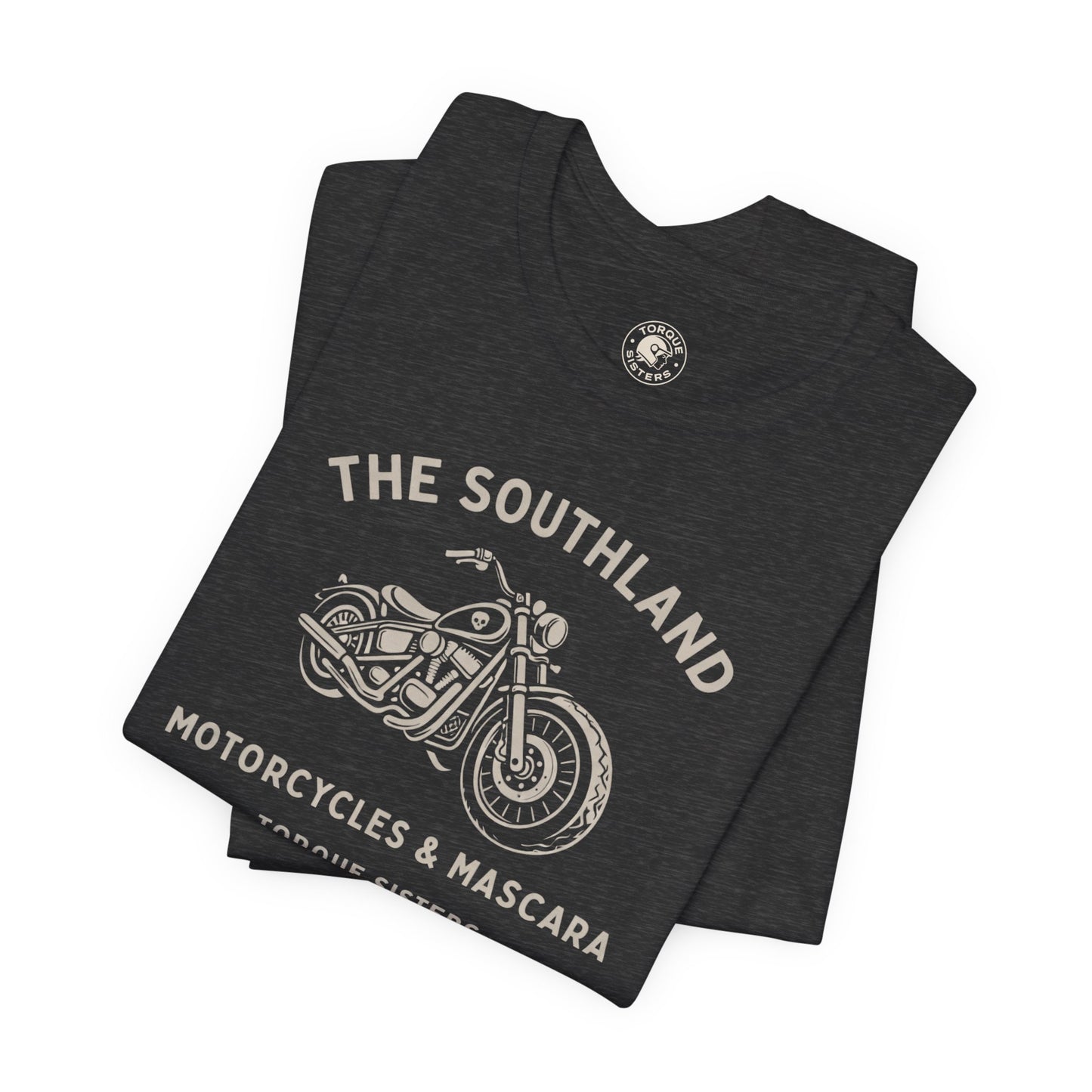 THE SOUTHLAND Motorcycles & Mascara Women’s Motorcycle T-Shirt | Heather Black & Bone