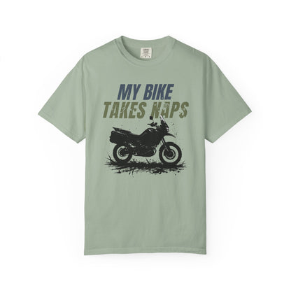 MY BIKE TAKES NAPS Women’s Motorcycle T-Shirt | Sage