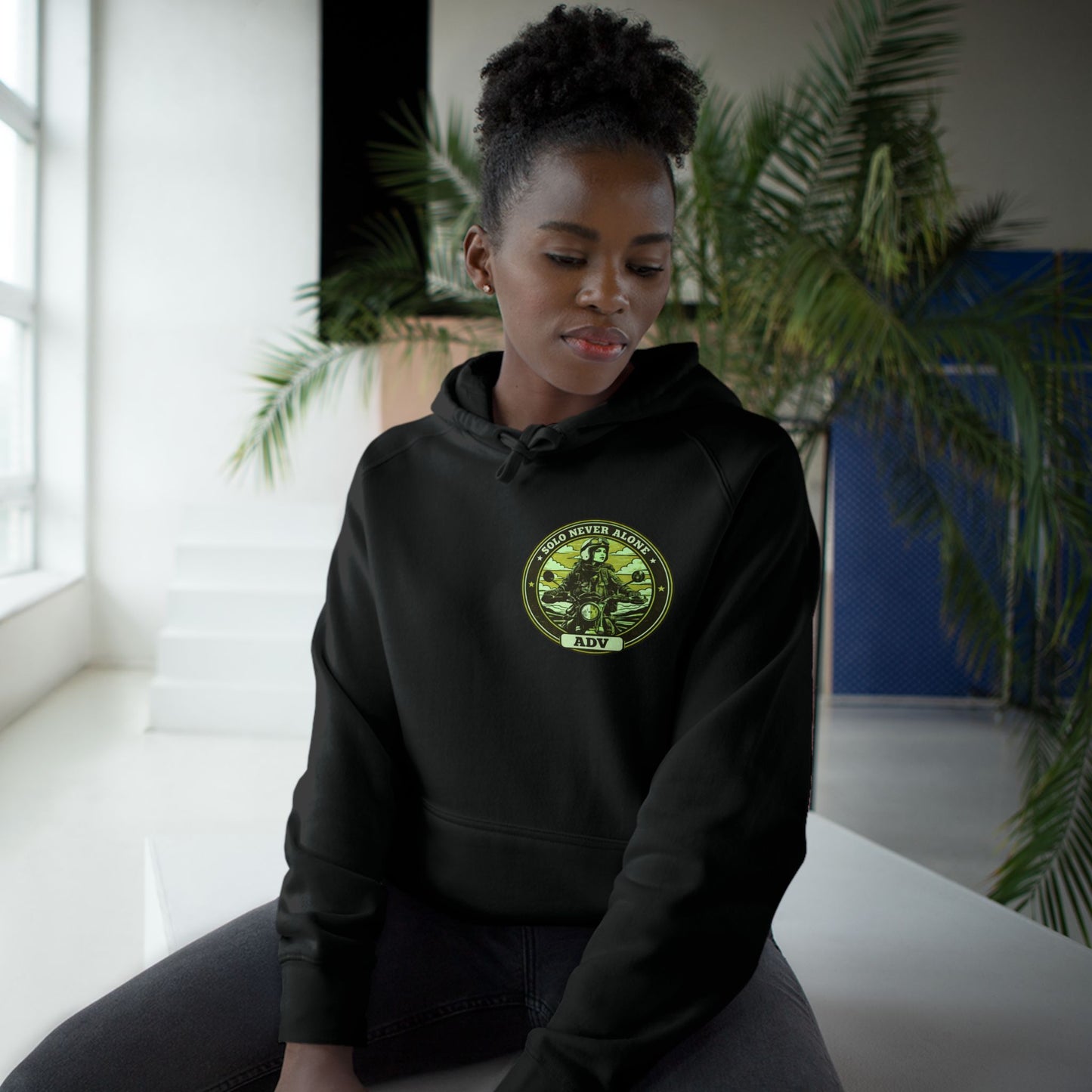 SOLO NEVER ALONE ADV Women’s Motorcycle Hoodie | Black