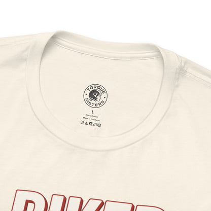 BIKER CHICK Women’s Motorcycle T-Shirt | Natural & Red