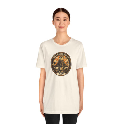 SOLO NEVER ALONE ADV Graphic Women’s Motorcycle T-Shirt | Natural