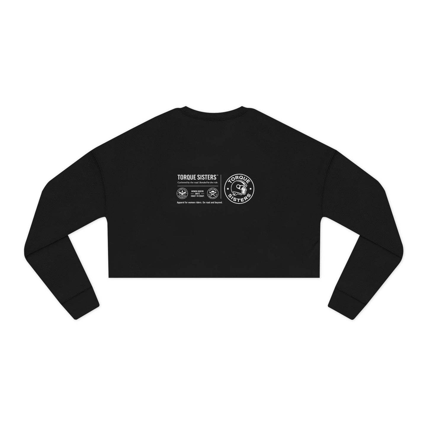 Women’s Motorcycle Cropped Sweatshirt in Black| Vintage Rider Graphic