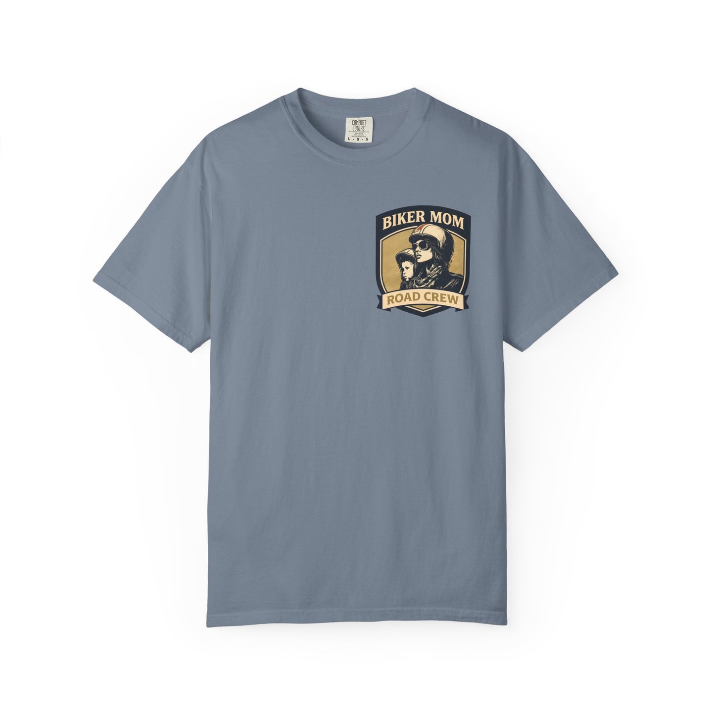 BIKER MOM Road Crew Women’s Motorcycle T-Shirt | Slate Blue