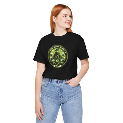 SOLO NEVER ALONE ADV Women’s Motorcycle Rider Tee | Black & Green
