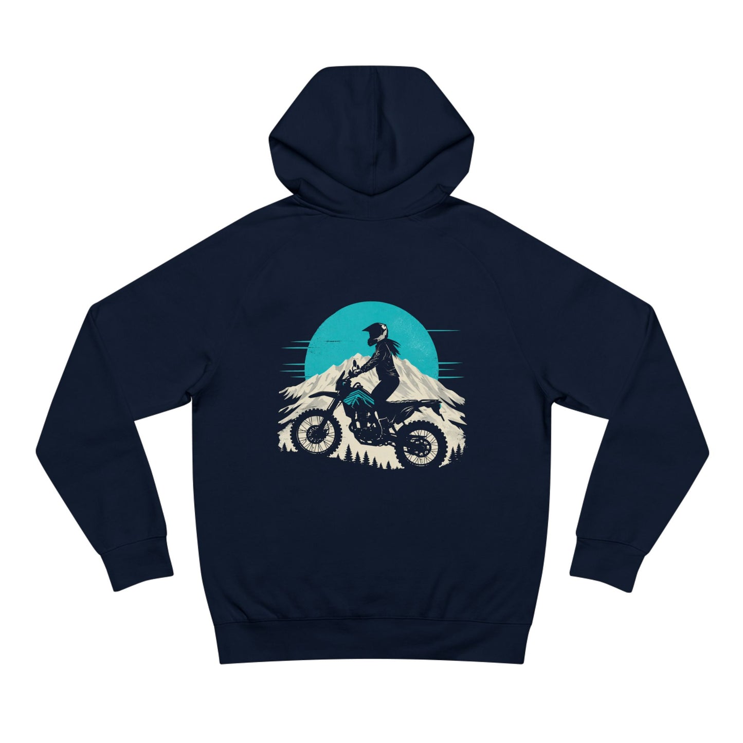 Mountain Rider Women's Motorcycle Hoodie | Navy & Teal