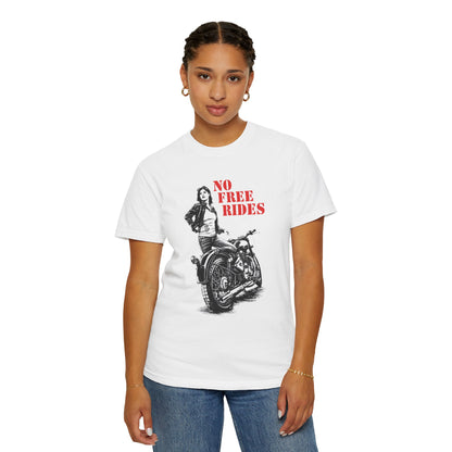 NO FREE RIDES Women’s Riding T-Shirt | White & Red