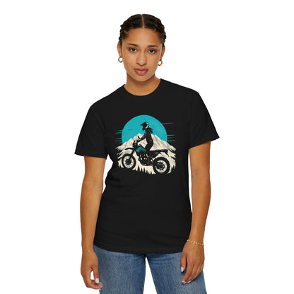 Mountain Rider Women's Motorcycle T-Shirt | Black & Teal