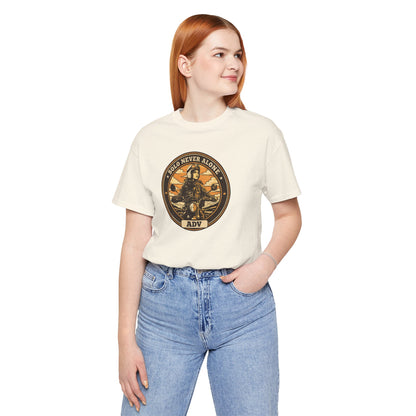 SOLO NEVER ALONE ADV Graphic Women’s Motorcycle T-Shirt | Natural