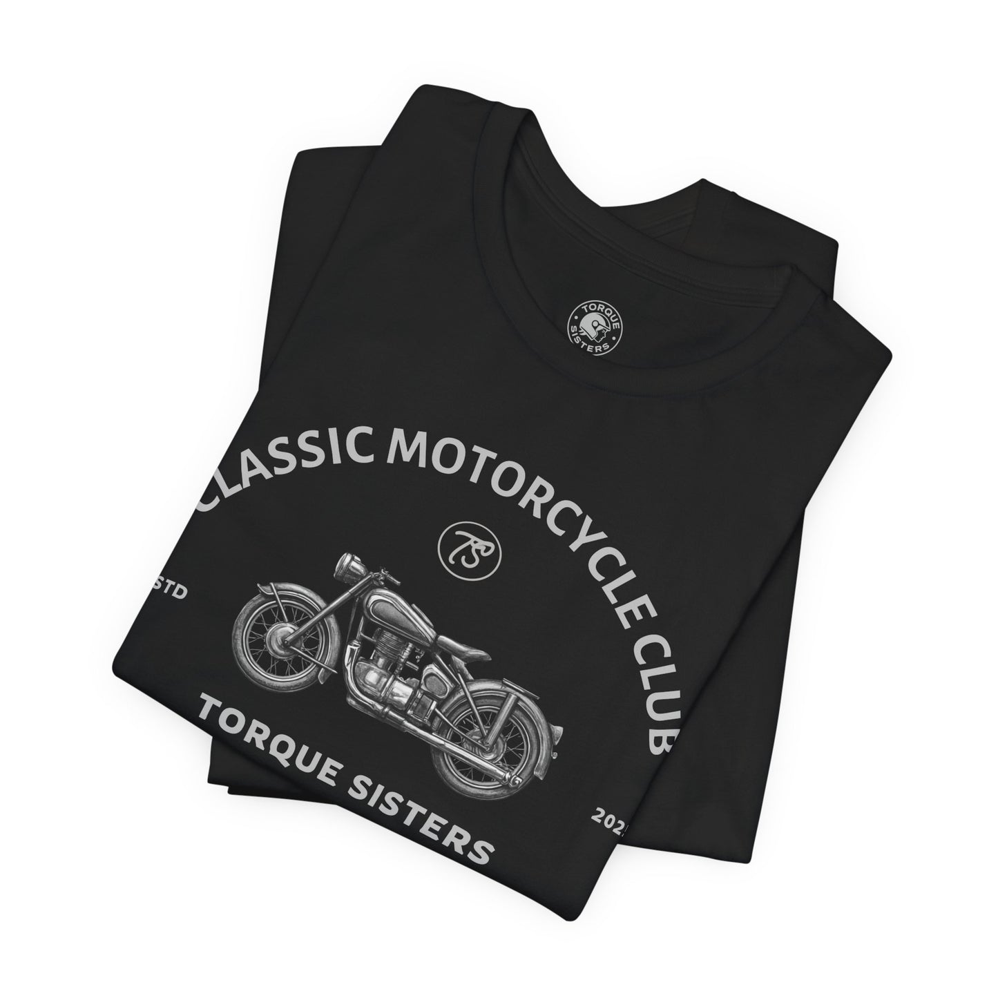 CLASSIC MOTORCYCLE CLUB Women’s Motorcycle T-Shirt | Black & Gray