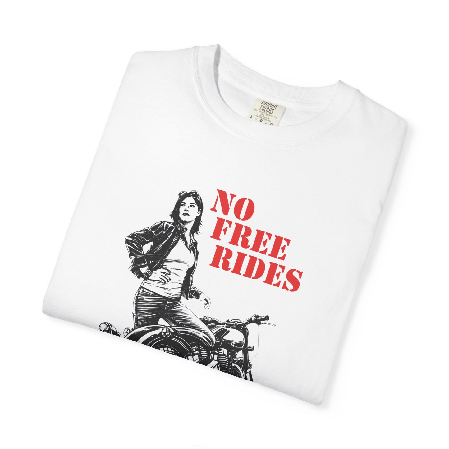 NO FREE RIDES Women’s Riding T-Shirt | White & Red