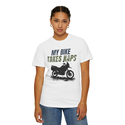 MY BIKE TAKES NAPS Women’s Motorcycle T-Shirt | White