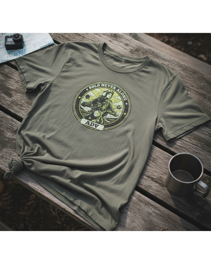 SOLO NEVER ALONE ADV Women’s Motorcycle T-Shirt | Olive