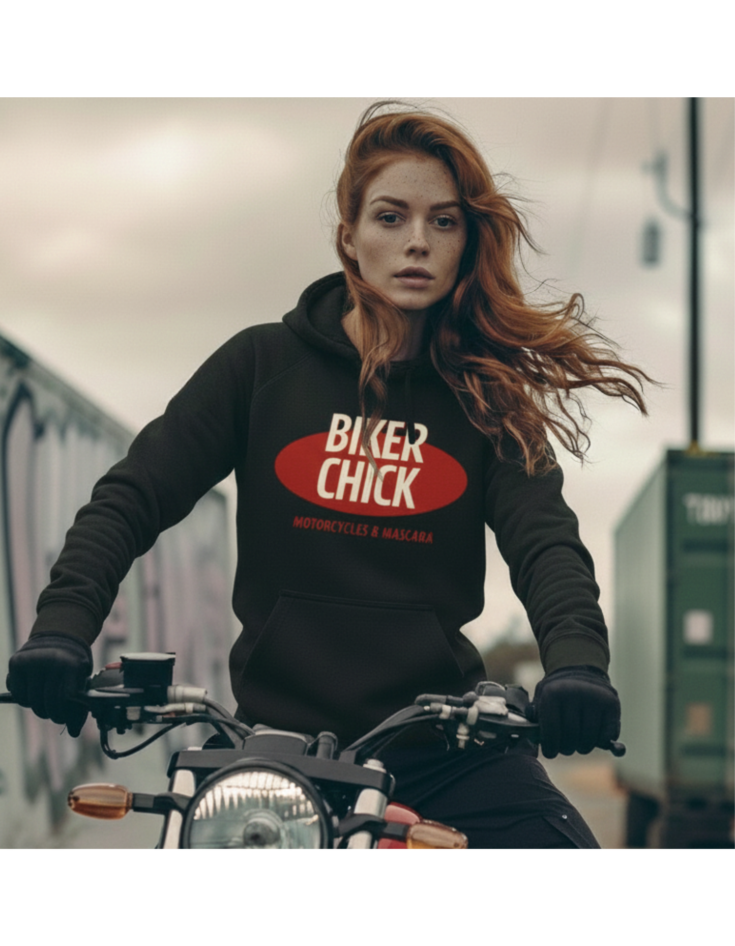 BIKER CHICK Women’s Motorcycle Hoodie | Black