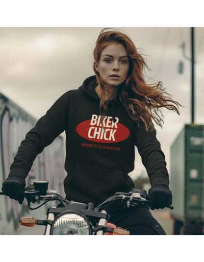 BIKER CHICK Women’s Motorcycle Hoodie | Black